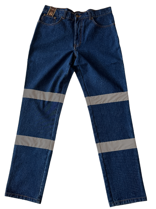 Mens Taped 5 Pocket Western Jean, Non-stretch, Regular Leg, Indigo Stonewash