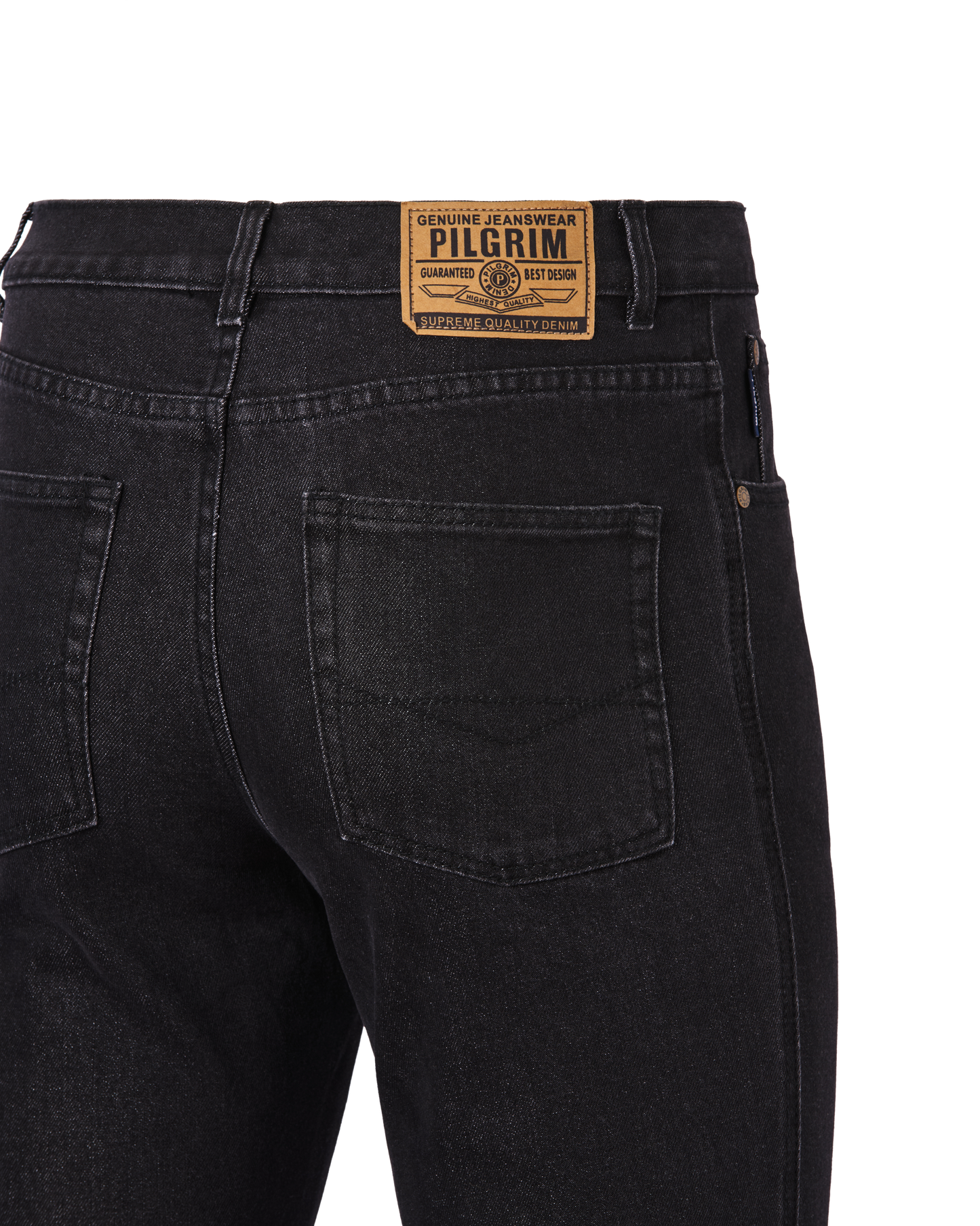 Mens 5 Pocket Western Jean, Stretch, Short Leg, Black Stonewash