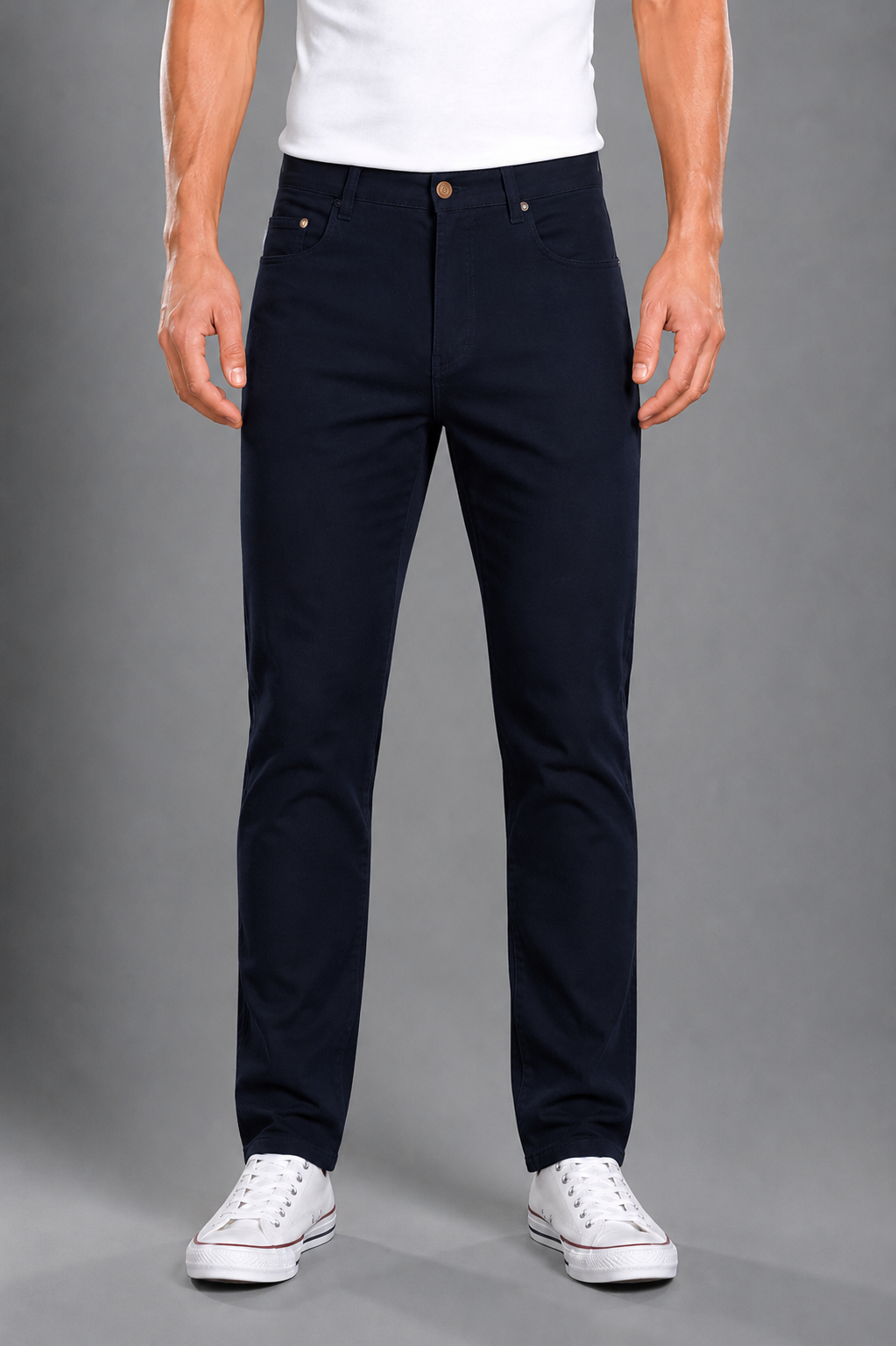Mens 5 Pocket Western Moleskin Jean, Regular Fit, Short Leg, Navy