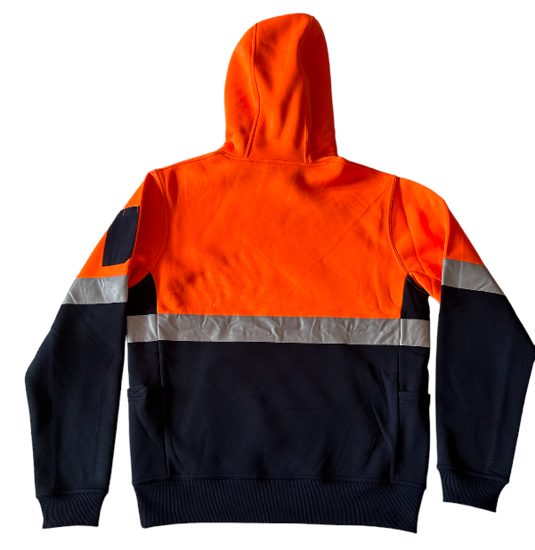 Mens Hi-Vis Taped Popover Hooded Top