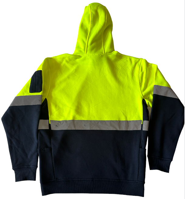 Mens Hi-Vis Taped Popover Hooded Top