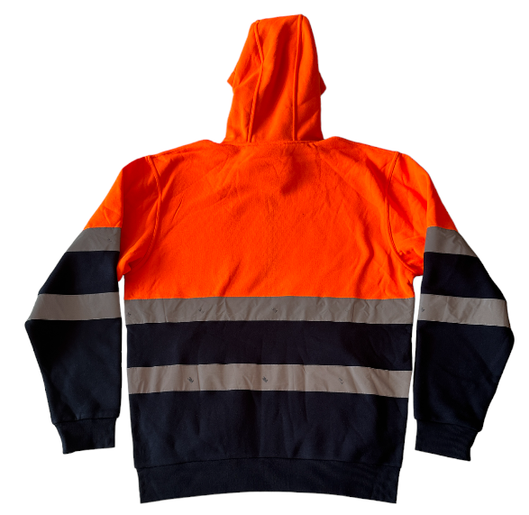 Mens Hi-Vis Taped Full Zip Hooded Top
