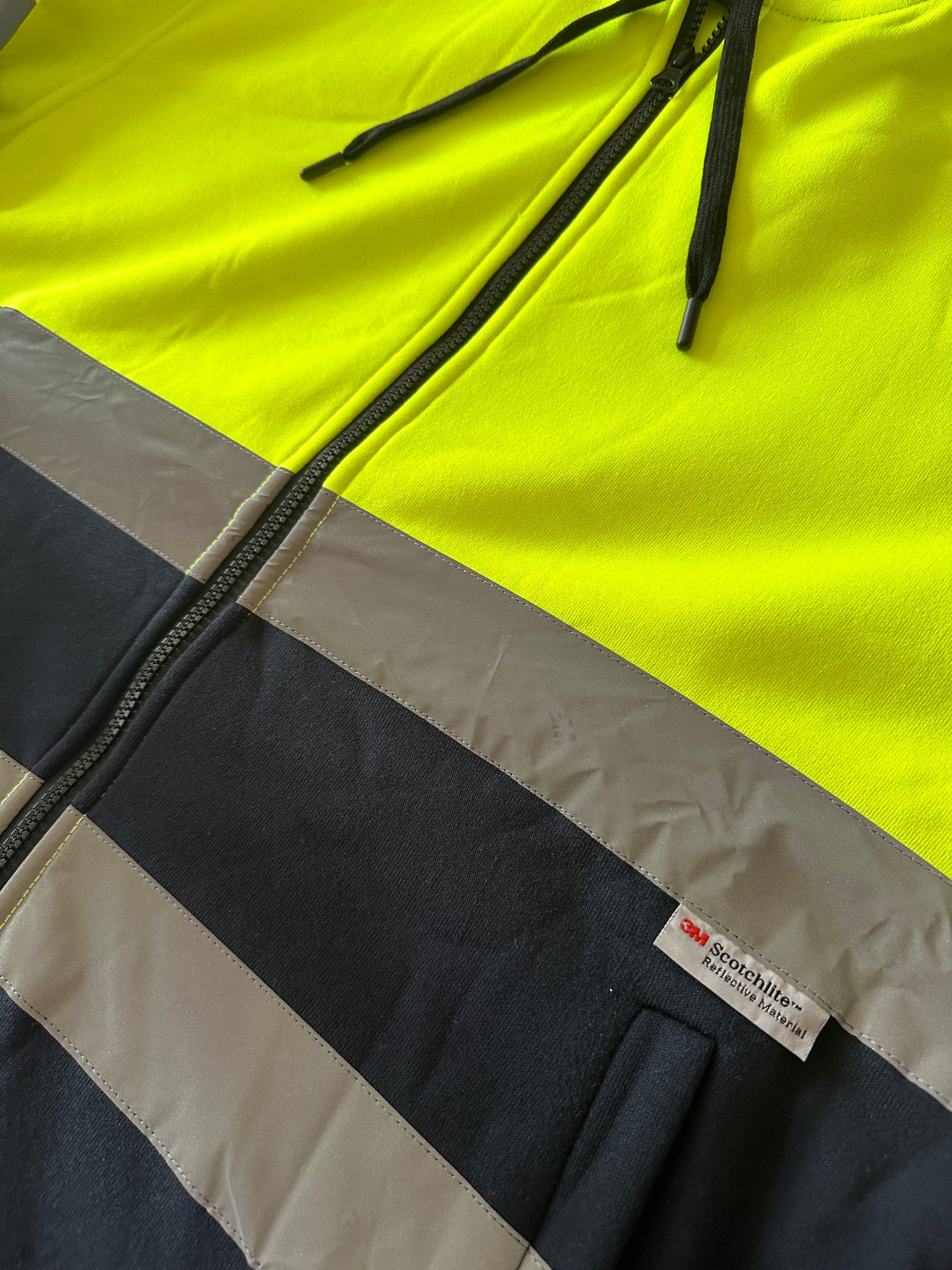 Mens Hi-Vis Taped Full Zip Hooded Top