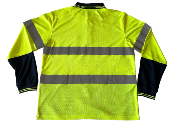 Mens Hi-Vis Taped Long Sleeve Polo Shirt