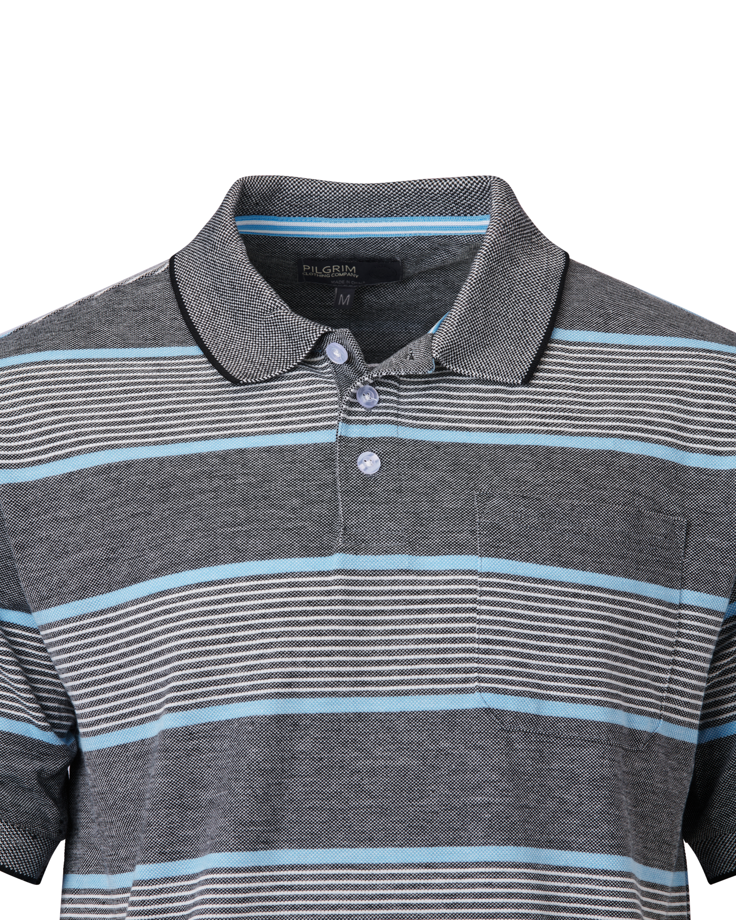Mens Striped Polo Shirt - Blue / White Combo