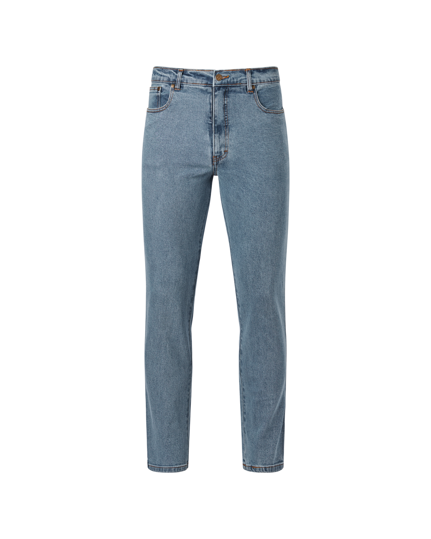 Mens 5 Pocket Western Jean, Stretch Fabrication, Regular Leg, Indigo Double Stonewash