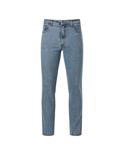 Mens 5 Pocket Western Jean, Stretch Fabrication, Regular Leg, Indigo Double Stonewash