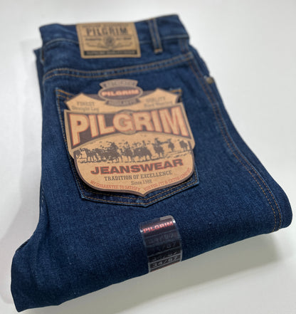 Mens 5 Pocket Western Jean, Non-stretch, Regular Leg, Indigo Stonewash