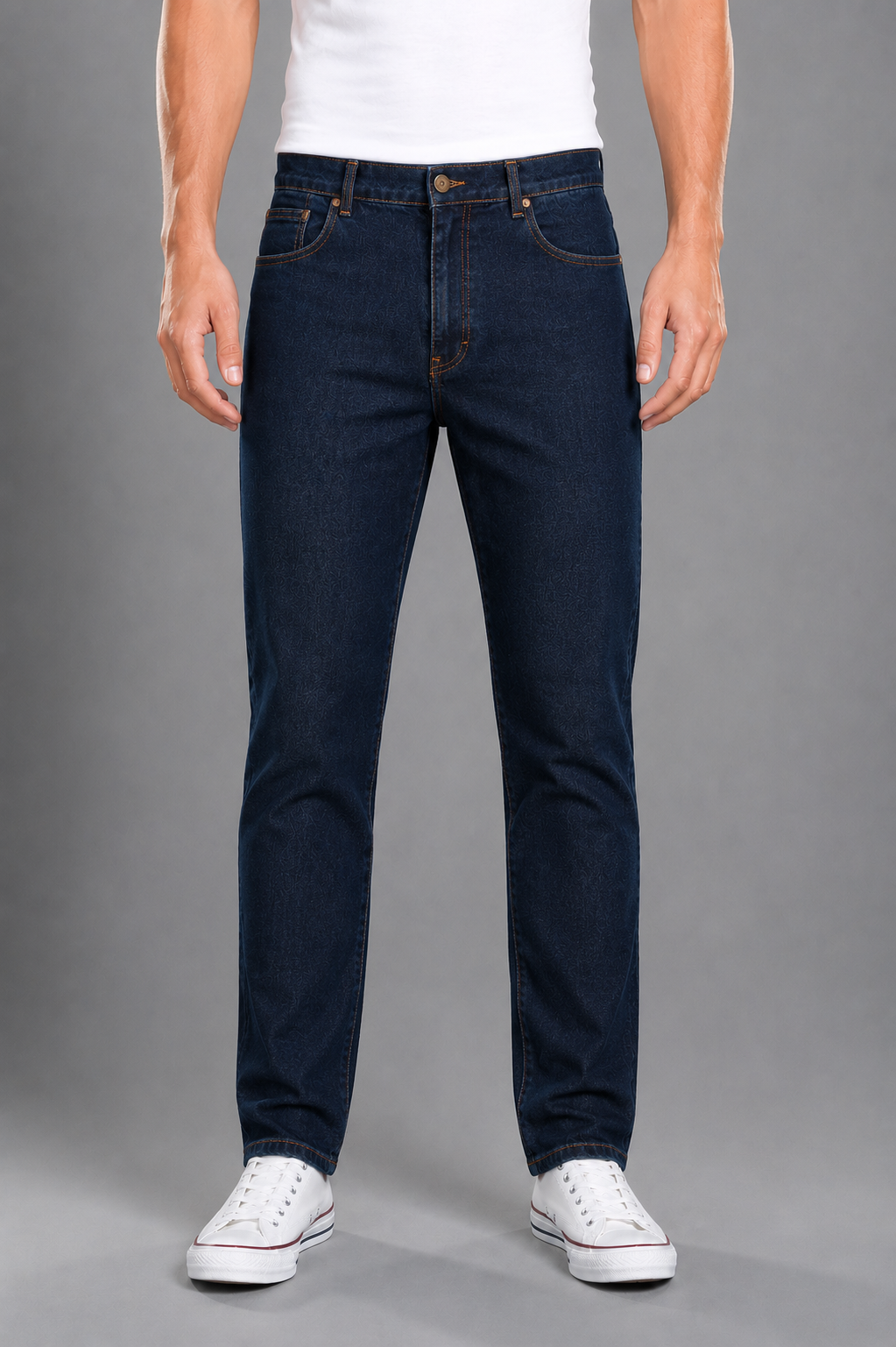 Mens 5 Pocket Western Jean, Non-stretch, Regular Leg, Indigo Stonewash