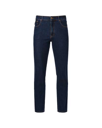 Mens 5 Pocket Western Jean, Non-stretch, Regular Leg, Indigo Stonewash
