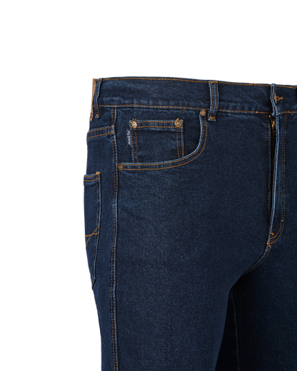 Mens 5 Pocket Western Jean, Non-stretch, Regular Leg, Indigo Stonewash
