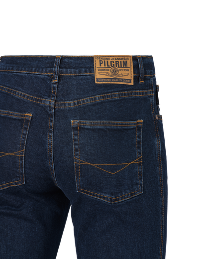 Mens 5 Pocket Western Jean, Non-stretch, Regular Leg, Indigo Stonewash