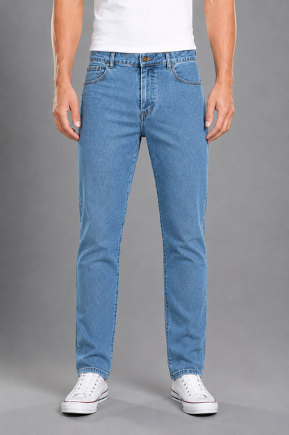 Mens 5 Pocket Western Jean, Stretch Fabrication, Regular Leg, Indigo Double Stonewash