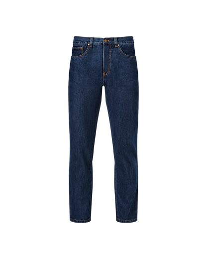 Mens 5 Pocket Western Jean, Stretch, Regular Leg, Indigo Stonewash
