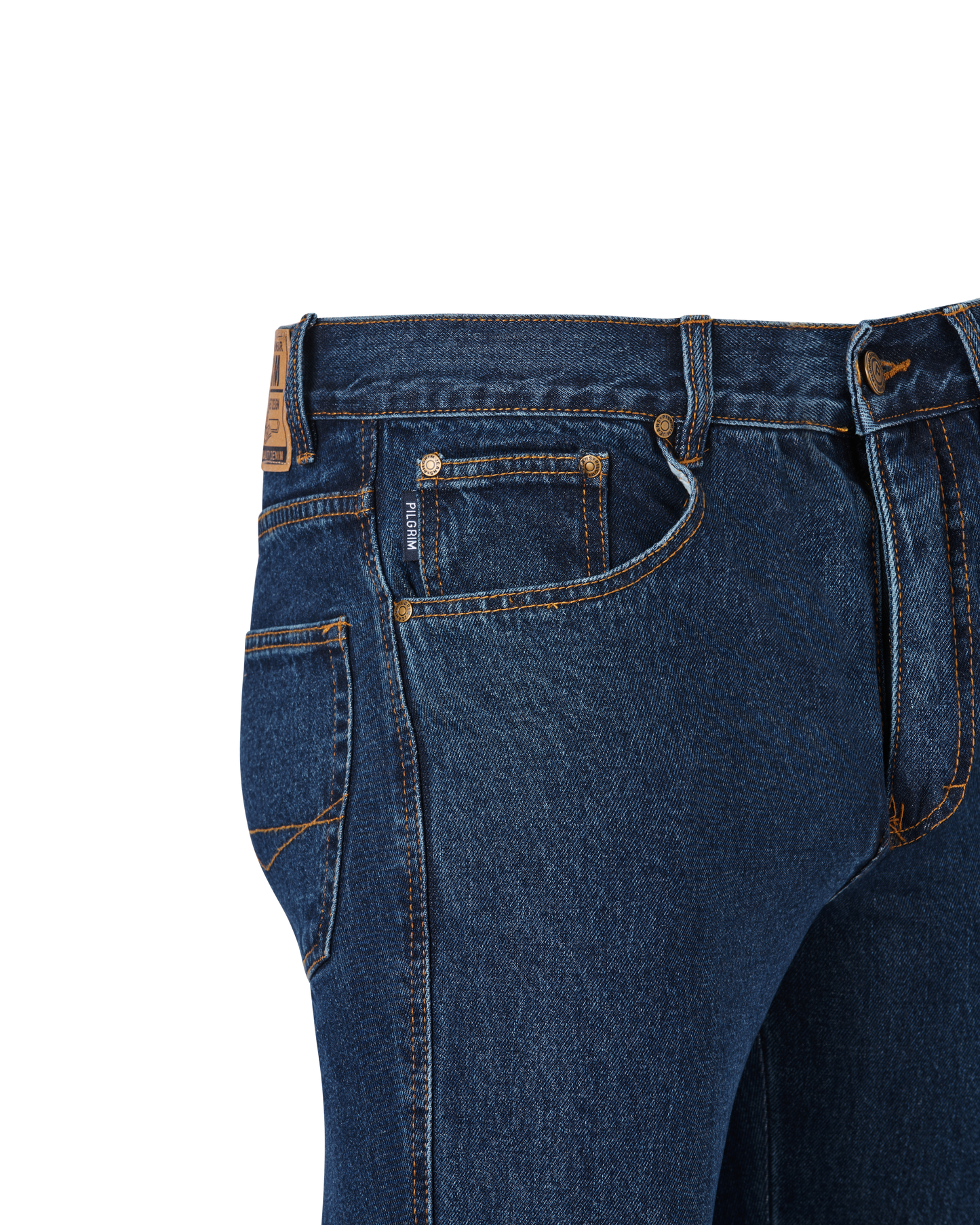 Mens 5 Pocket Western Jean, Stretch, Regular Leg, Indigo Stonewash