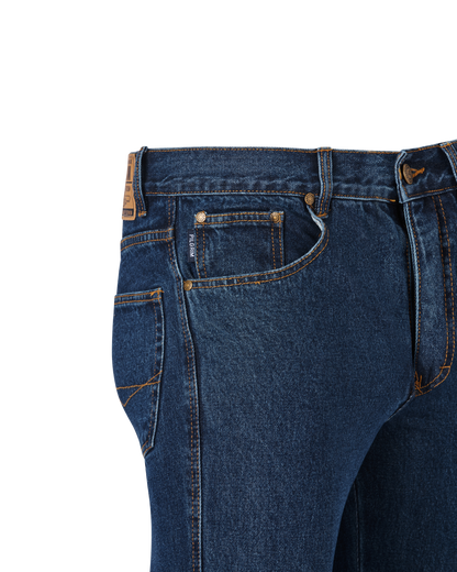 Mens 5 Pocket Western Jean, Stretch, Regular Leg, Indigo Stonewash