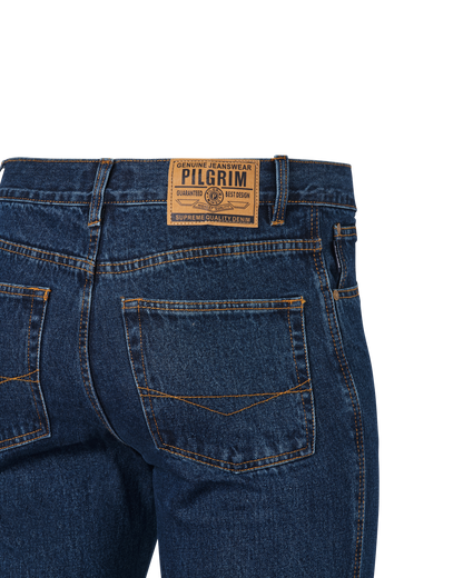 Mens 5 Pocket Western Jean, Stretch, Regular Leg, Indigo Stonewash