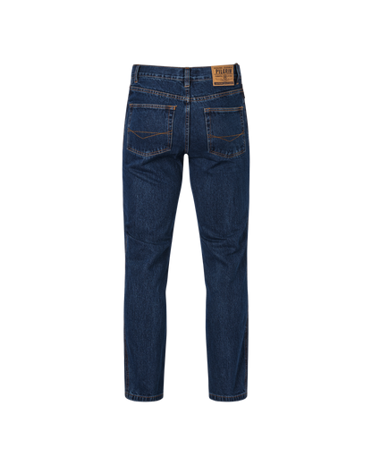 Mens 5 Pocket Western Jean, Stretch, Regular Leg, Indigo Stonewash