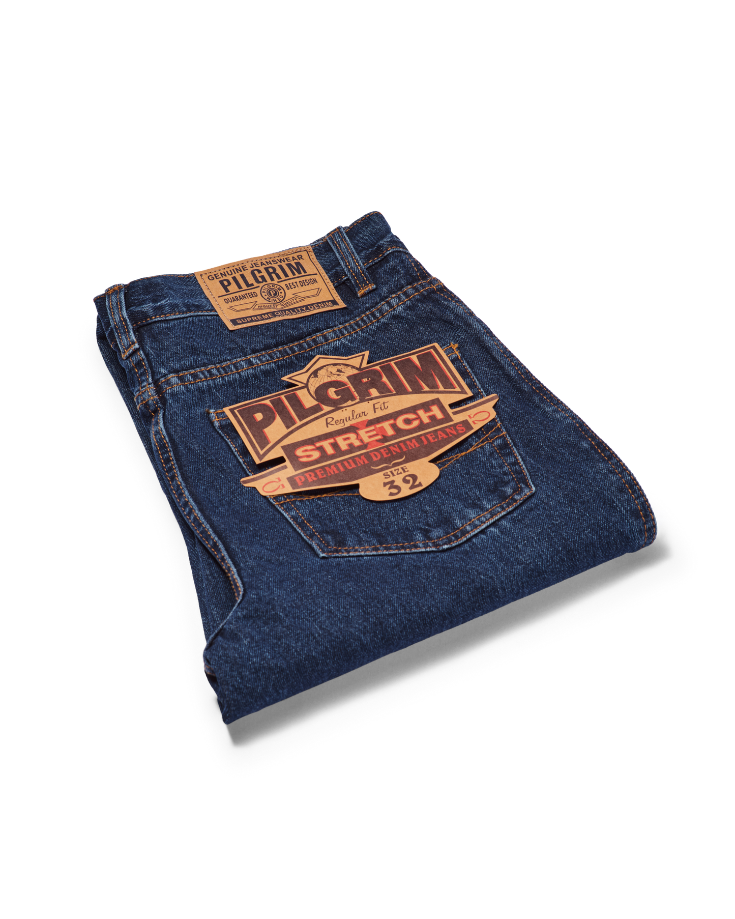 Mens 5 Pocket Western Jean, Stretch, Regular Leg, Indigo Stonewash
