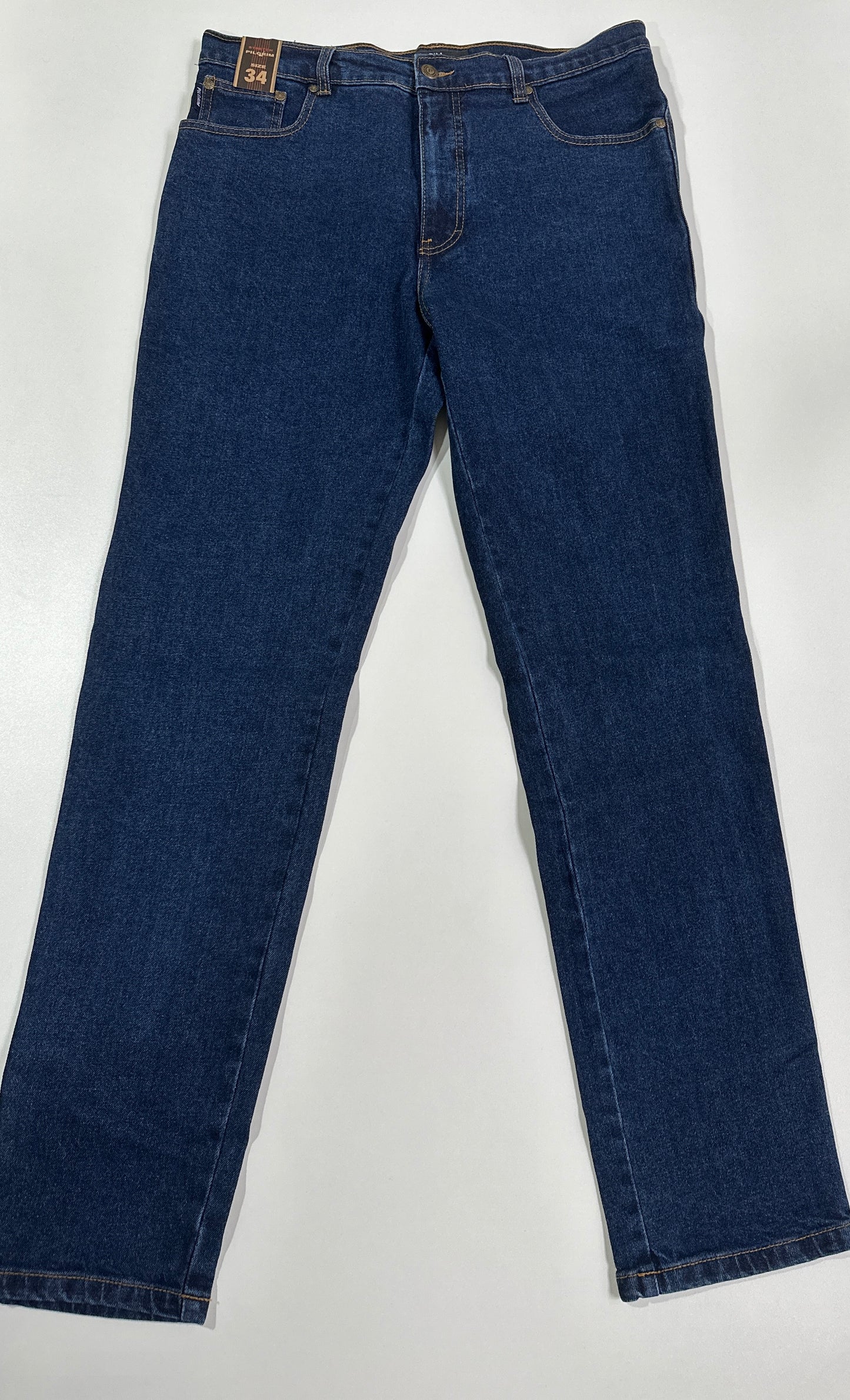 Mens 5 Pocket Western Jean, Stretch Fabrication, Short Leg, Indigo Stonewash