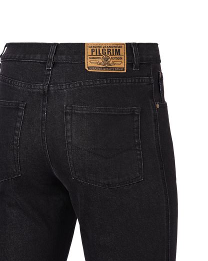 Mens 5 Pocket Western Jean, Stretch, Short Leg, Black Stonewash
