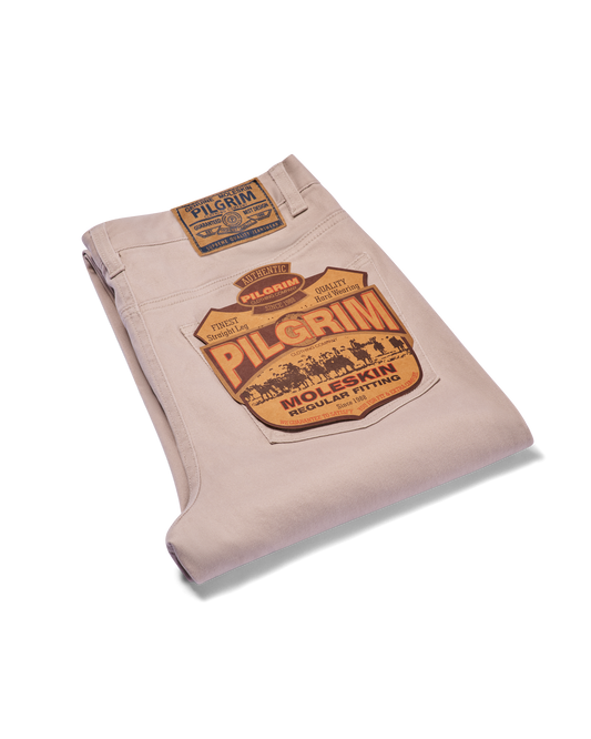 Mens 5 Pocket Western Moleskin Jean, Regular Fit, Regular Leg, Bone