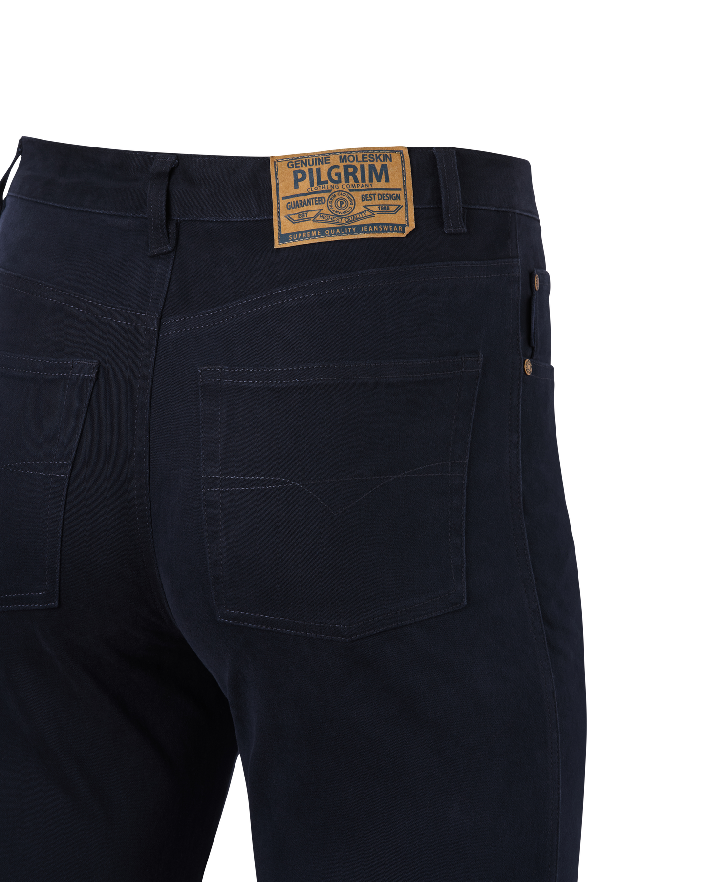 Mens 5 Pocket Western Moleskin Jean, Regular Fit, Short Leg, Navy