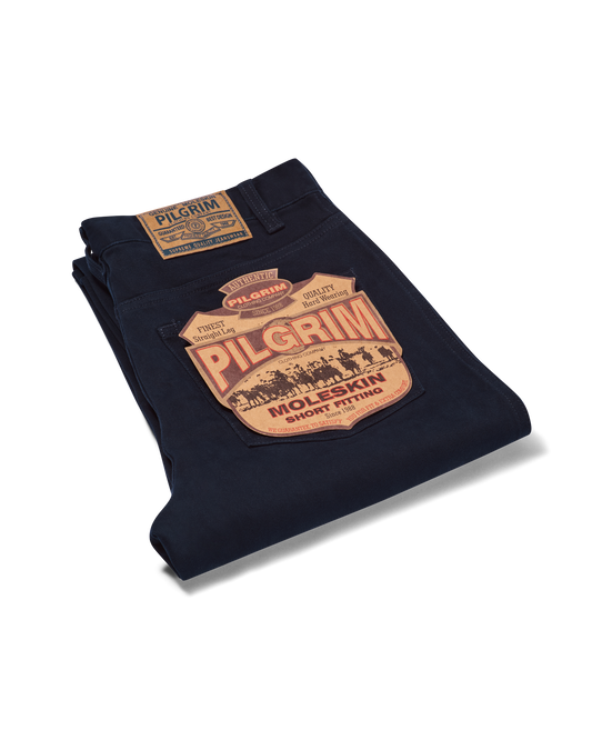 Mens 5 Pocket Western Moleskin Jean, Regular Fit, Regular Leg, Navy