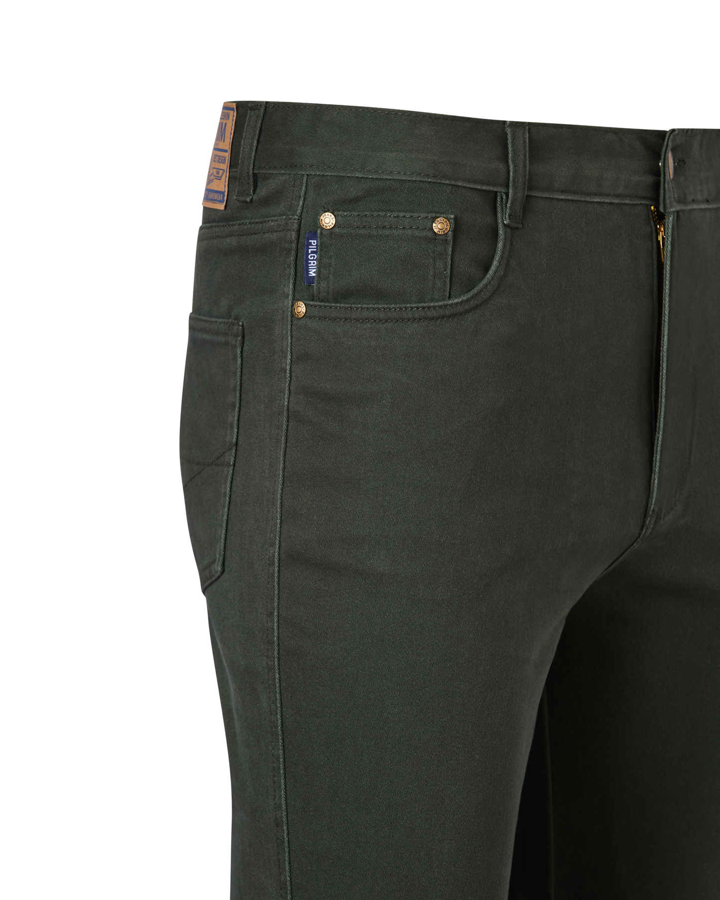 Mens 5 Pocket Western Moleskin Jean, Regular Fit, Short Leg, Olive
