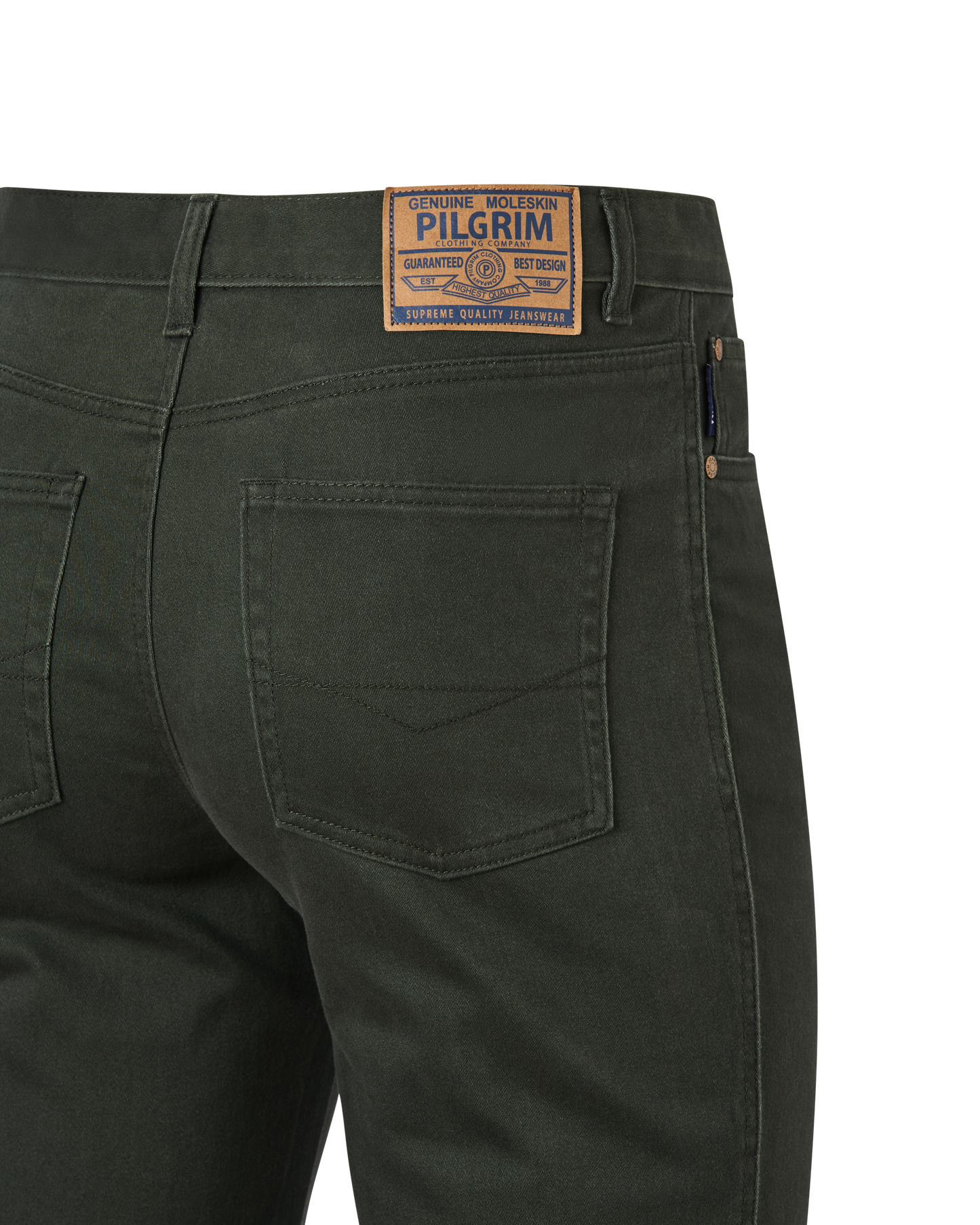 Mens 5 Pocket Western Moleskin Jean, Regular Fit, Regular Leg, Olive