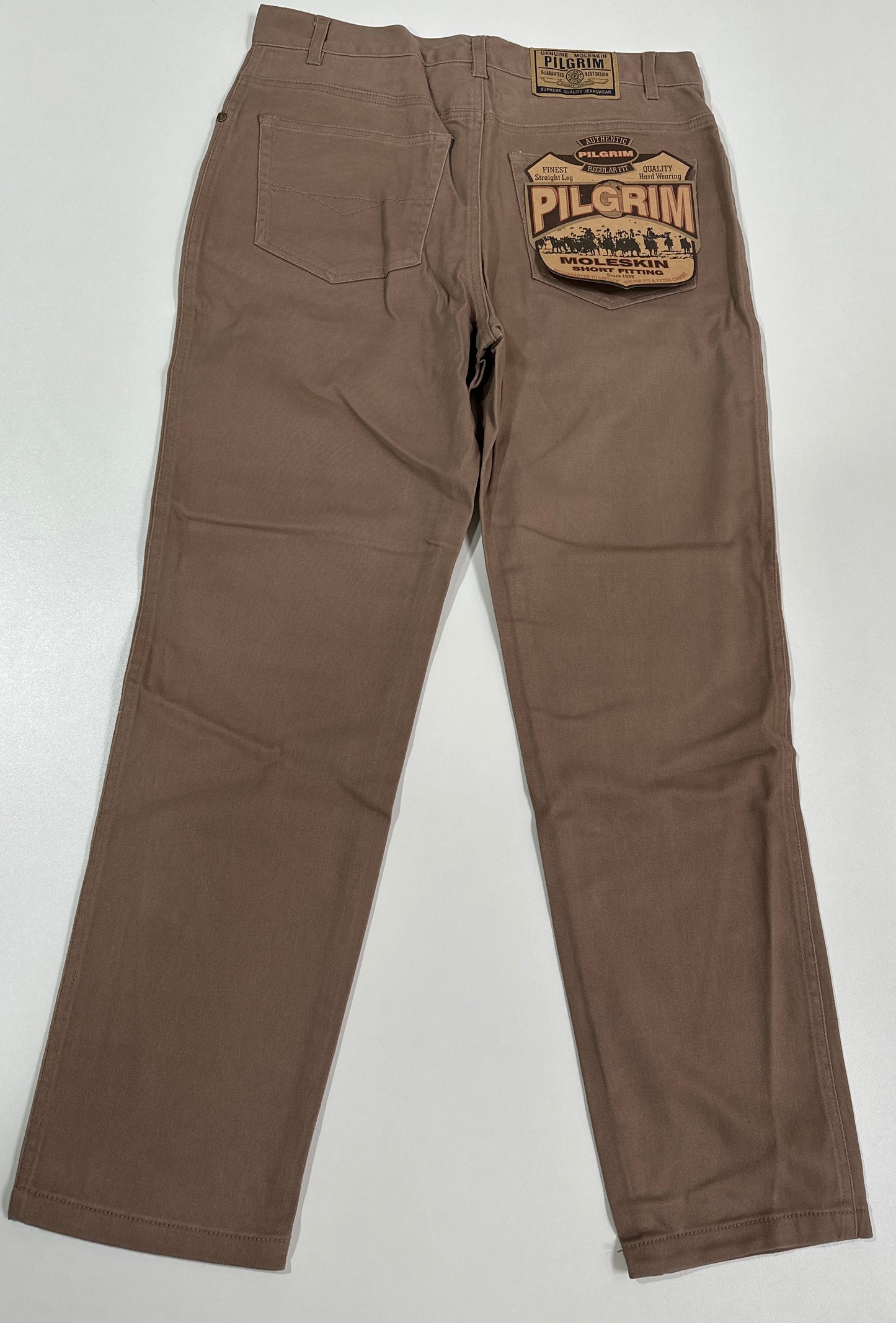 Mens 5 Pocket Western Moleskin Jean, Regular Fit, Short Leg, Acorn