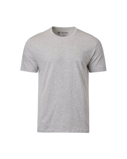Crew Neck Tee Shirt - Grey Marle
