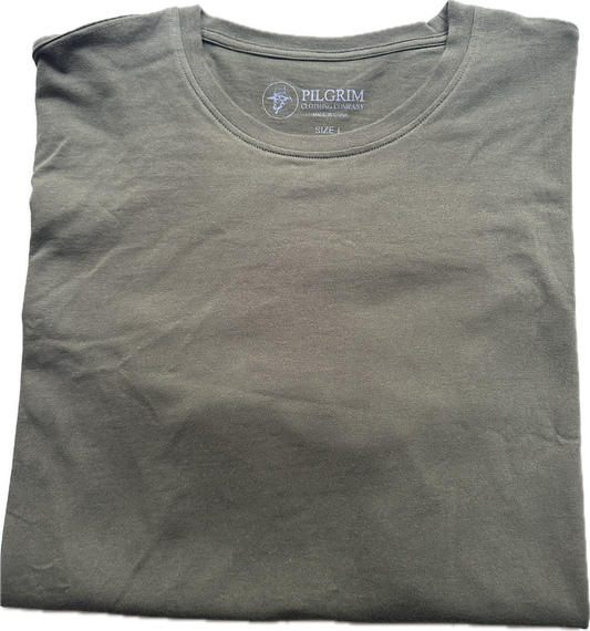 Crew Neck Tee Shirt - Khaki