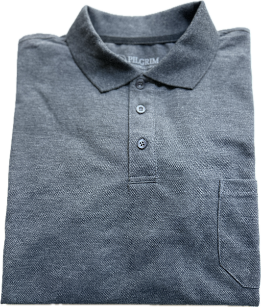 3 button Polo - Char Marle