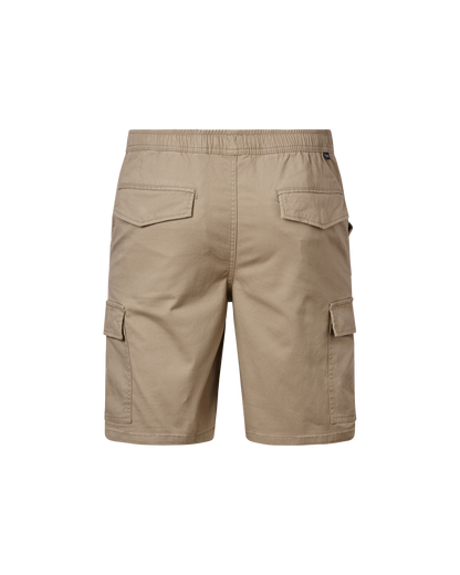 Elastic Waist Cargo Short - Stone