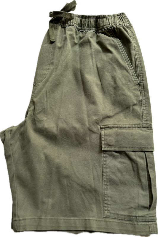 Elastic Waist Cargo Short - Khaki