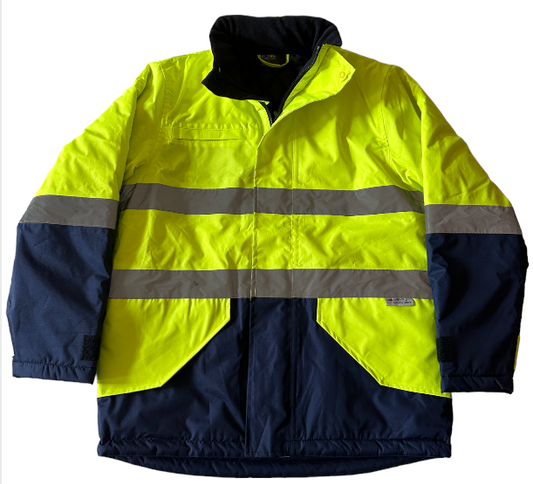 Mens Hi-Vis Taped Full Zip Jacket with removable hood
