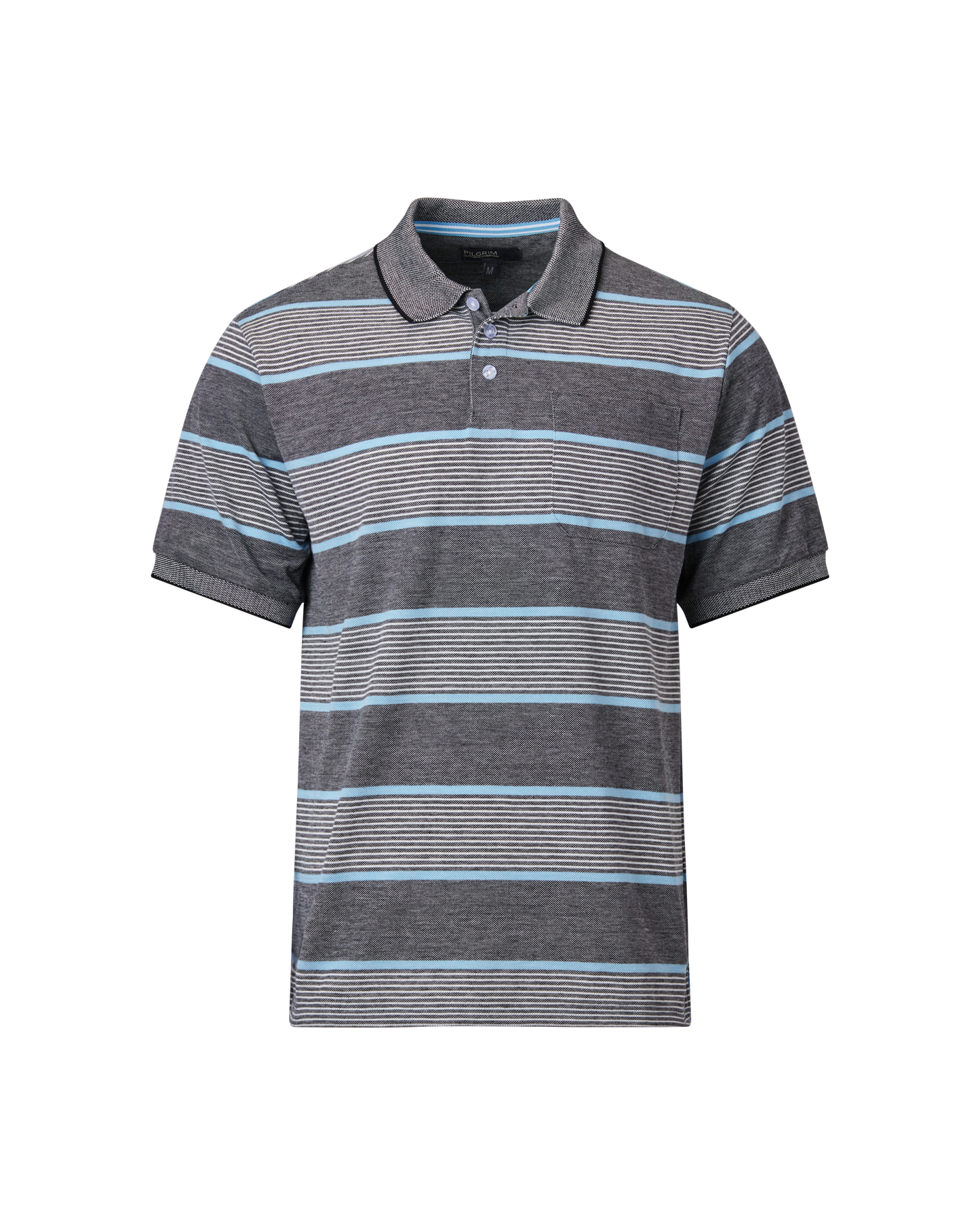 Mens Striped Polo Shirt - Blue / White Combo