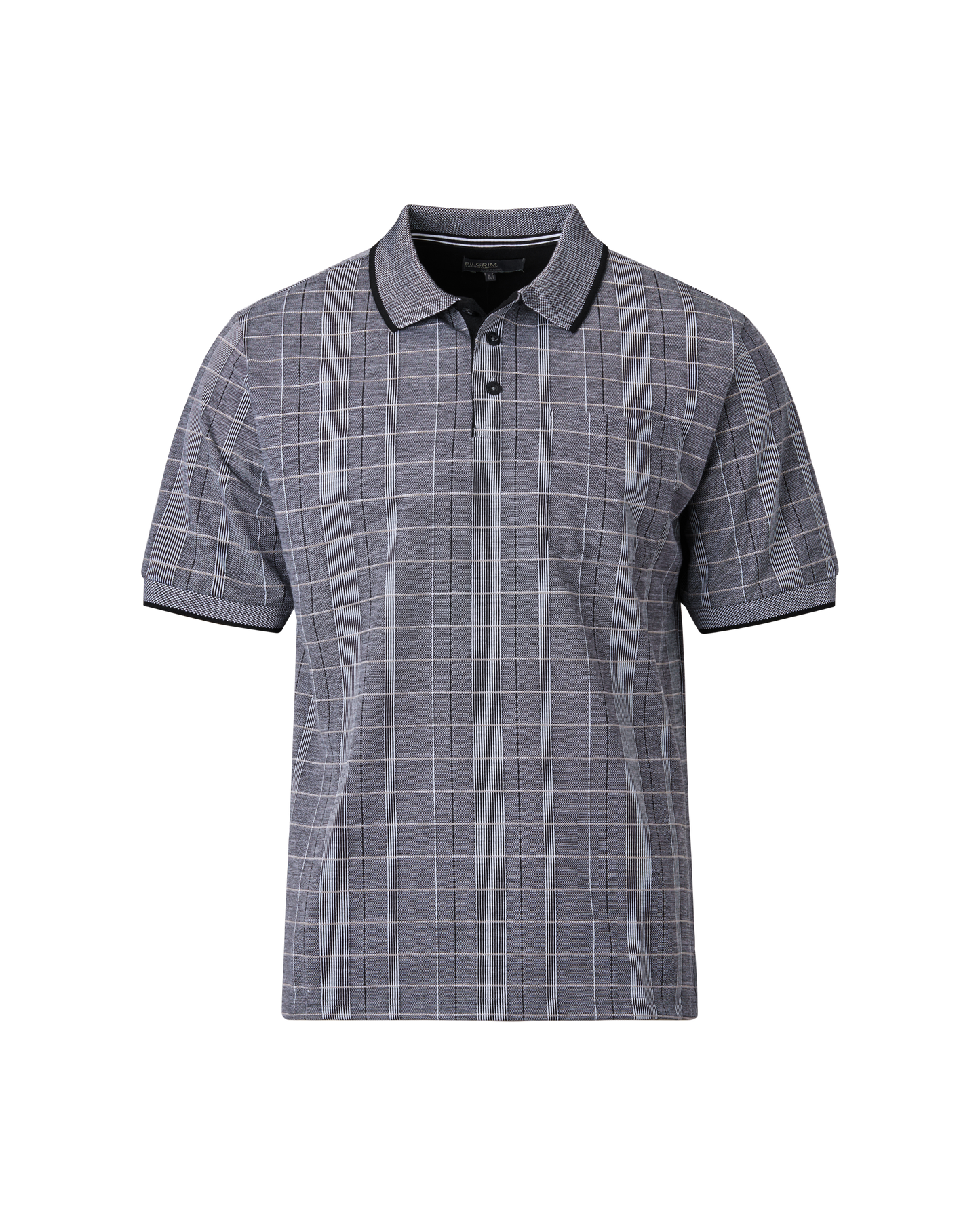 Mens Striped Polo Shirt - Black / White Combo
