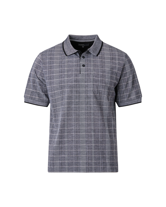 Mens Striped Polo Shirt - Black / White Combo