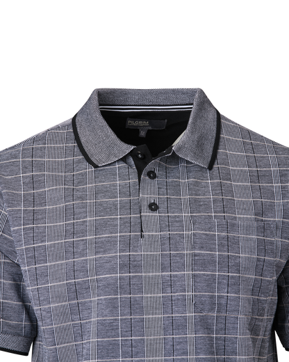 Mens Striped Polo Shirt - Black / White Combo