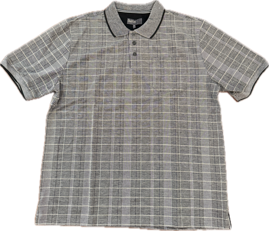 Mens Striped Polo Shirt - Black / White Combo