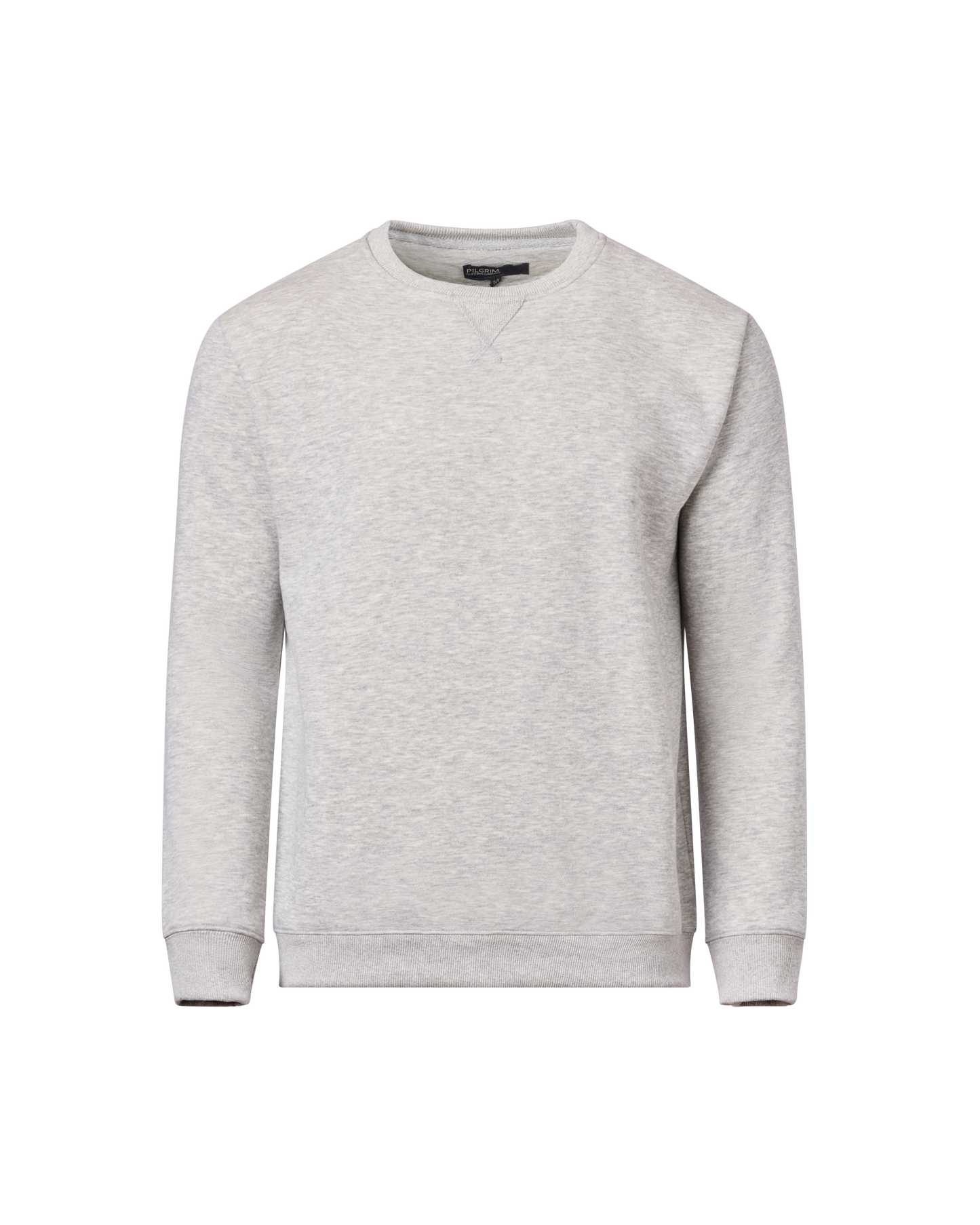 Mens Crew Fleece Neck Top - Light Grey Marle