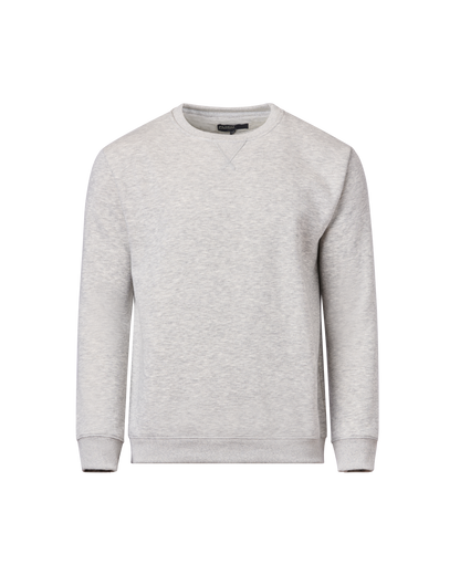 Mens Crew Fleece Neck Top - Light Grey Marle