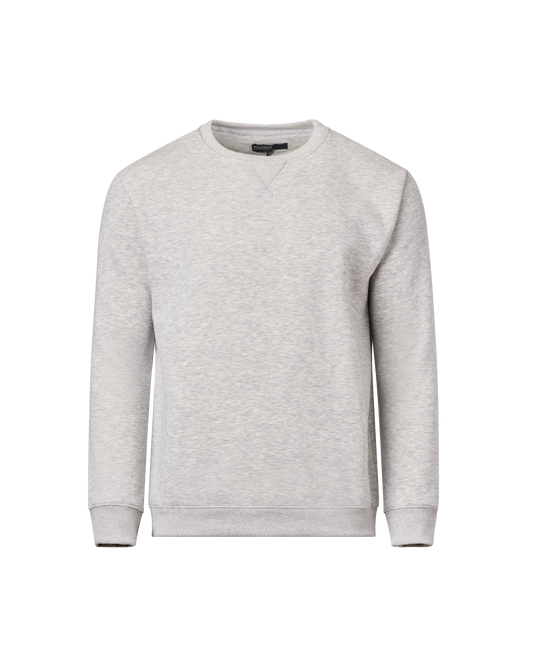 Mens Crew Fleece Neck Top - Light Grey Marle