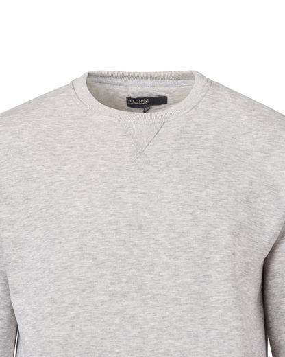 Mens Crew Fleece Neck Top - Light Grey Marle