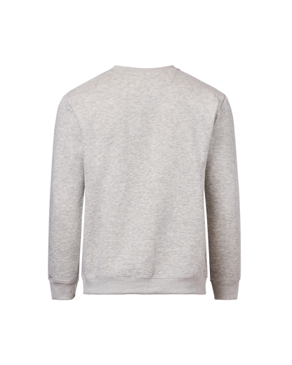 Mens Crew Fleece Neck Top - Light Grey Marle