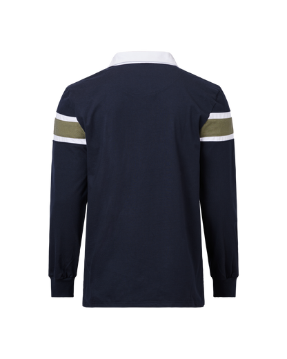Mens Long Sleeve Rugby Top - Navy / Sage