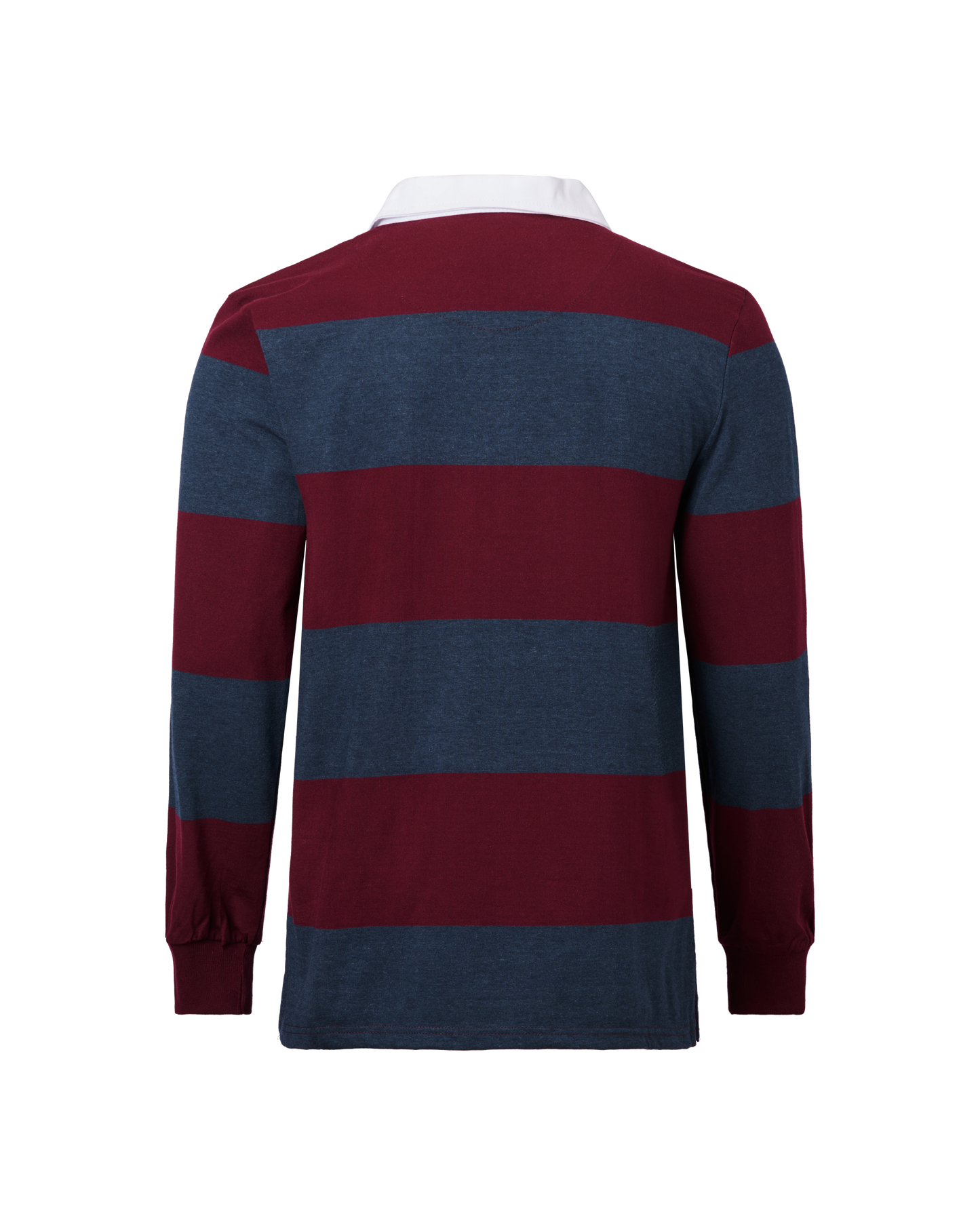 Mens Long Sleeve Rugby Top - Wine / Blue