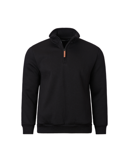 Mens Quarter Zip Fleece Top - Black